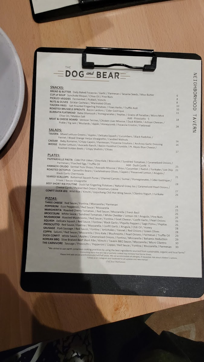 Menu The Dog & Bear Tavern-10