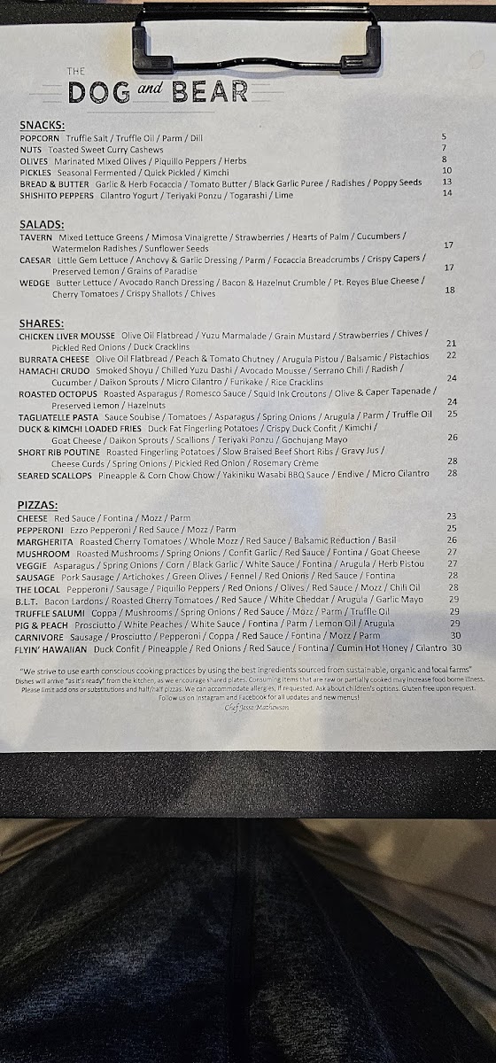 Menu The Dog & Bear Tavern-5