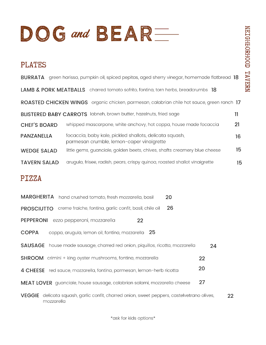 Menu The Dog & Bear Tavern-7