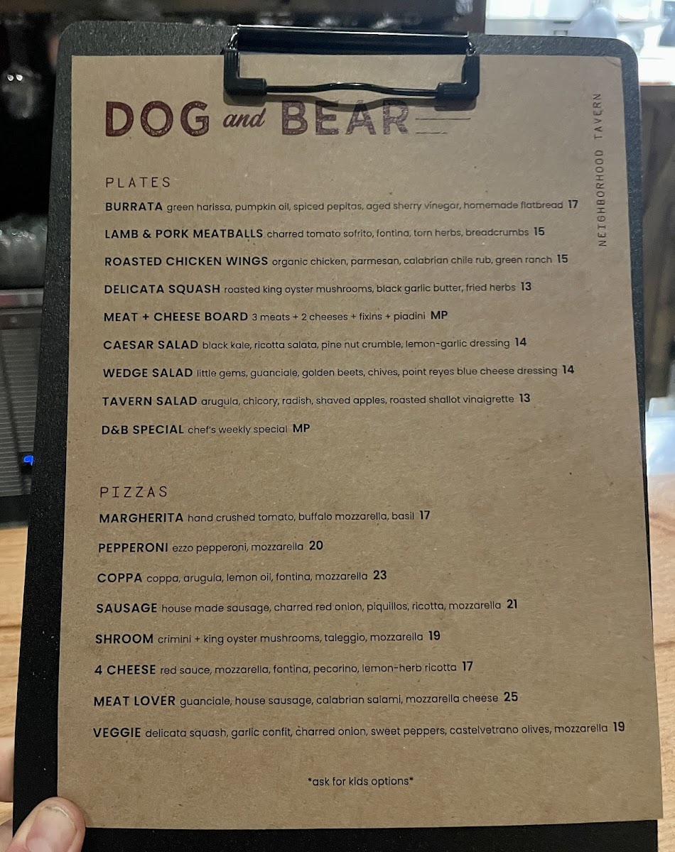 Menu The Dog & Bear Tavern-8